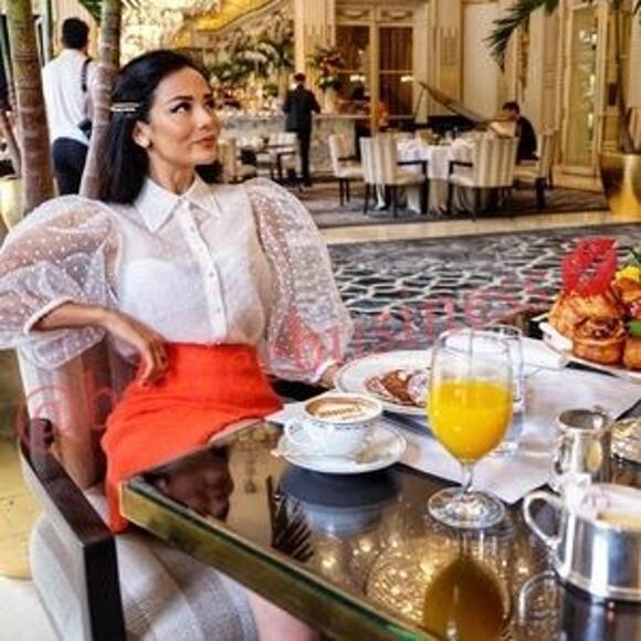 Zara White Organza Puff Sleeve Polka Swiss Dot Semi Sheer Blouse XS - Picture 4 of 14